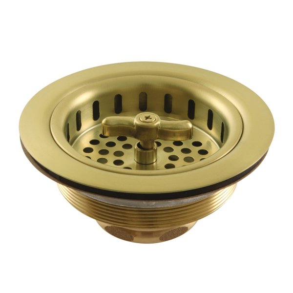 Gourmet Scape K212BB Spin and Seal Sink Basket Strainer, Brushed Brass K212BB